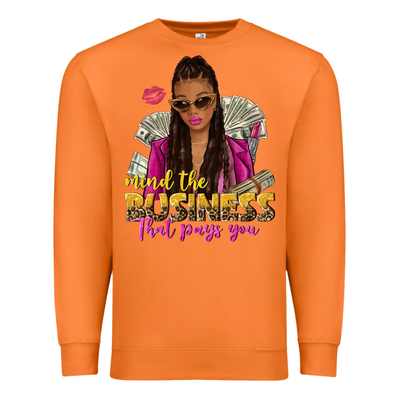 Mind The Business That Pays You Afro Woman Premium Sweatshirt by NancyCooperArtShop | Teevron