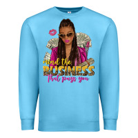 Ocean Blue mind the business that pays you afro woman Premium Sweatshirt - NancyCooperArtShop