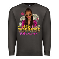 Smoke mind the business that pays you afro woman Premium Sweatshirt - NancyCooperArtShop