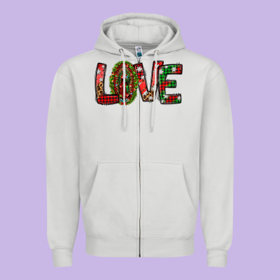 Our Lady Of Guadalupe Christmas Love Zipper Hoodie Designed By Jasminsmagicworld