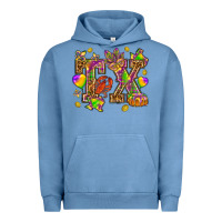 Pigment Pebble Blue Texas Mardi Gras Urban Hoodie - NancyCooperArtShop