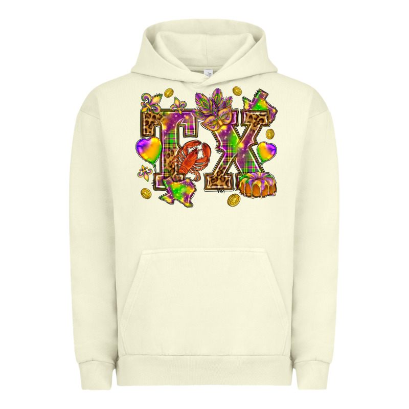 Texas Mardi Gras Urban Hoodie by NancyCooperArtShop | Teevron