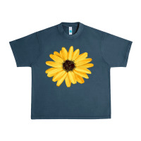 Midnight Navy sunflower Urban Heavy Tee - FaDigitalArtStudio