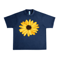 Navy sunflower Urban Heavy Tee - FaDigitalArtStudio
