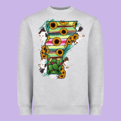 Vermont State Map Heavyweight Sweatshirt Designed By Ranaportraitstore