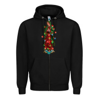 Black our lady of Guadalupe Christmas Zipper Hoodie - Jasminsmagicworld