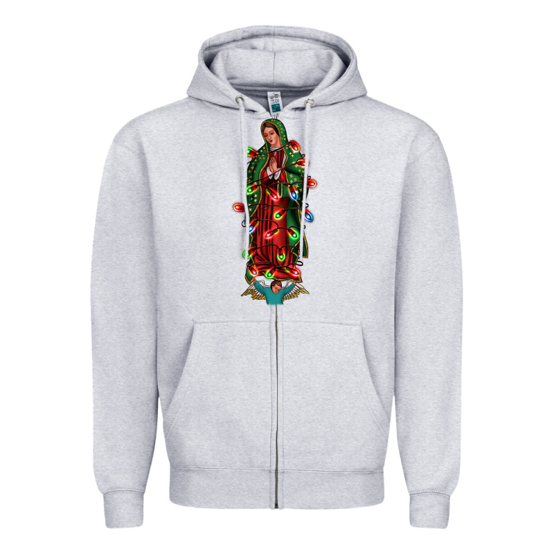 Our Lady Of Guadalupe Christmas Zipper Hoodie by Jasminsmagicworld | Teevron