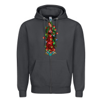 Smoke our lady of Guadalupe Christmas Zipper Hoodie - Jasminsmagicworld