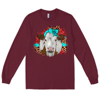 Burgundy ribbon simmental leopard Long Sleeve Tee - JahusDesignShop