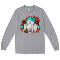 Heather Grey ribbon simmental leopard Long Sleeve Tee - JahusDesignShop