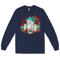Navy ribbon simmental leopard Long Sleeve Tee - JahusDesignShop