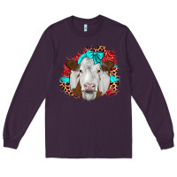 Plum ribbon simmental leopard Long Sleeve Tee - JahusDesignShop