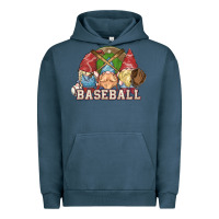 Pigment Midnight Navy Baseball gnomes Urban Hoodie - NancyCooperArtShop