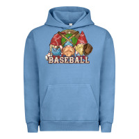 Pigment Pebble Blue Baseball gnomes Urban Hoodie - NancyCooperArtShop