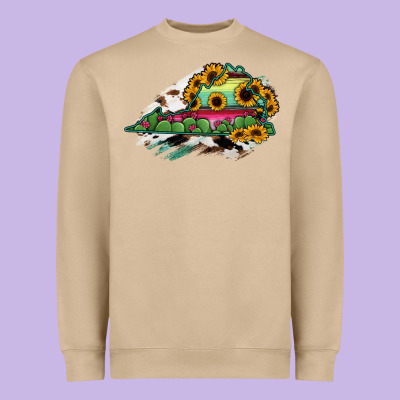 Virginia State Map Heavyweight Sweatshirt Designed By Ranaportraitstore