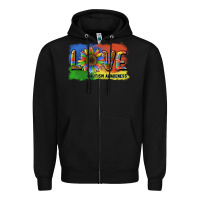 Black sunflower love autism awareness Zipper Hoodie - BarkalooDesign