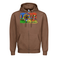 Chestnut sunflower love autism awareness Zipper Hoodie - BarkalooDesign