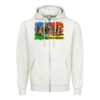 Oatmeal Heather sunflower love autism awareness Zipper Hoodie - BarkalooDesign