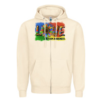 Sandshell sunflower love autism awareness Zipper Hoodie - BarkalooDesign