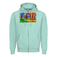 Seafoam sunflower love autism awareness Zipper Hoodie - BarkalooDesign