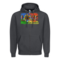Smoke sunflower love autism awareness Zipper Hoodie - BarkalooDesign