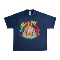 Navy easter rabbit rainbow Urban Heavy Tee - BarkalooDesign