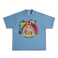 Pebble Blue easter rabbit rainbow Urban Heavy Tee - BarkalooDesign