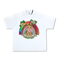 White easter rabbit rainbow Urban Heavy Tee - BarkalooDesign