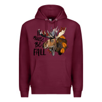 Burgundy It Moose Be Fall Premium Hoodie - LillyAllenDesigns