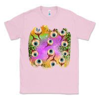 Bubblegum Pink eyes leopard halloween patch Classic Tee - BundleAndBundleShop