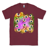 Burgundy eyes leopard halloween patch Classic Tee - BundleAndBundleShop