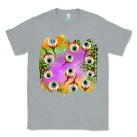 Heather Grey eyes leopard halloween patch Classic Tee - BundleAndBundleShop