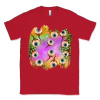 Red eyes leopard halloween patch Classic Tee - BundleAndBundleShop