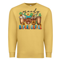Antique Gold moody before coffee Premium Sweatshirt - MaliasSmallBusiness