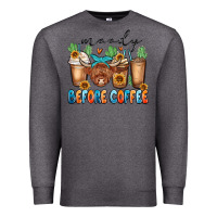 Charcoal Heather moody before coffee Premium Sweatshirt - MaliasSmallBusiness