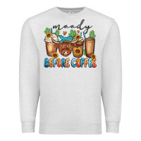 Oatmeal Heather moody before coffee Premium Sweatshirt - MaliasSmallBusiness