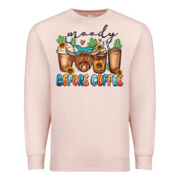 Pale Pink moody before coffee Premium Sweatshirt - MaliasSmallBusiness