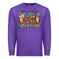 Purple moody before coffee Premium Sweatshirt - MaliasSmallBusiness