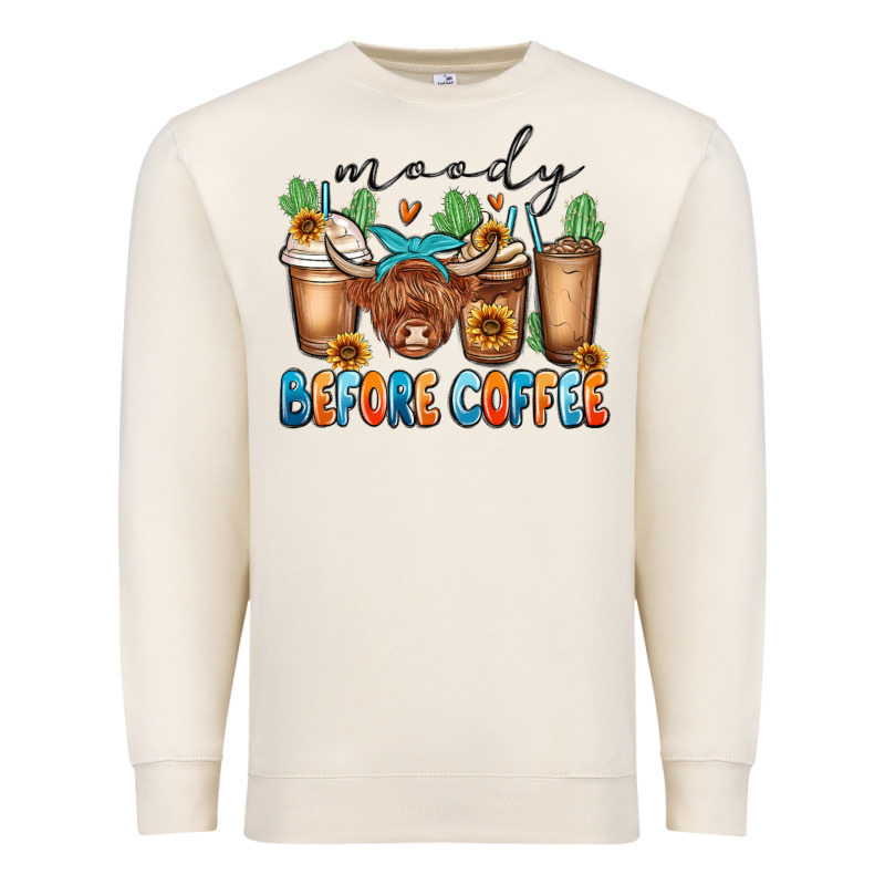 Moody Before Coffee Premium Sweatshirt by MaliasSmallBusiness | Teevron