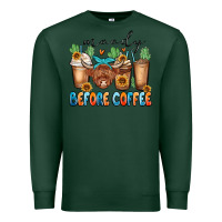 Sports Green moody before coffee Premium Sweatshirt - MaliasSmallBusiness