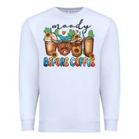 White moody before coffee Premium Sweatshirt - MaliasSmallBusiness