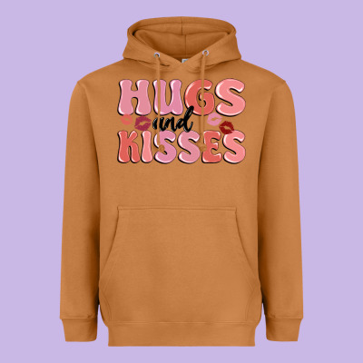 Hugs And Kisses Heavyweight Hoodie Designed By Maliassmallbusiness
