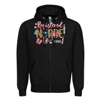 Black Registered Nurse Zipper Hoodie - LillyAllenDesigns