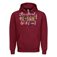 Burgundy Registered Nurse Zipper Hoodie - LillyAllenDesigns
