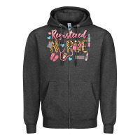 Charcoal Heather Registered Nurse Zipper Hoodie - LillyAllenDesigns