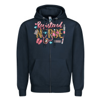 Navy Registered Nurse Zipper Hoodie - LillyAllenDesigns