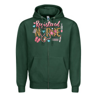 Sports Green Registered Nurse Zipper Hoodie - LillyAllenDesigns