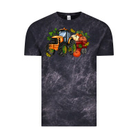 Cloud Black fall tractor with pumpkin Vintage Tee - AdoDesignShop