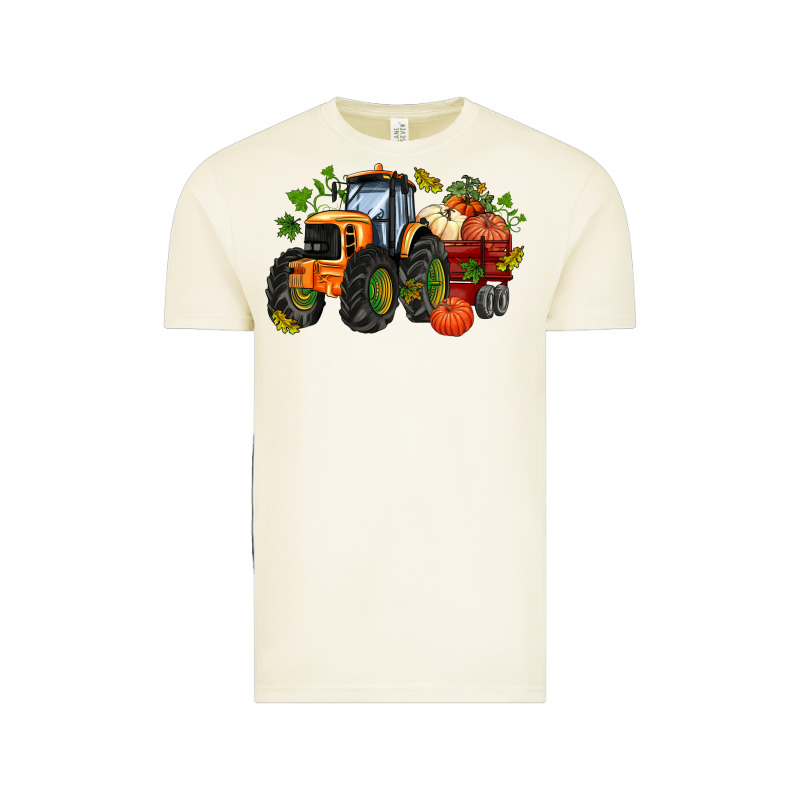 Fall Tractor With Pumpkin Vintage Tee by AdoDesignShop | Teevron