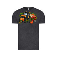Vintage Black fall tractor with pumpkin Vintage Tee - AdoDesignShop